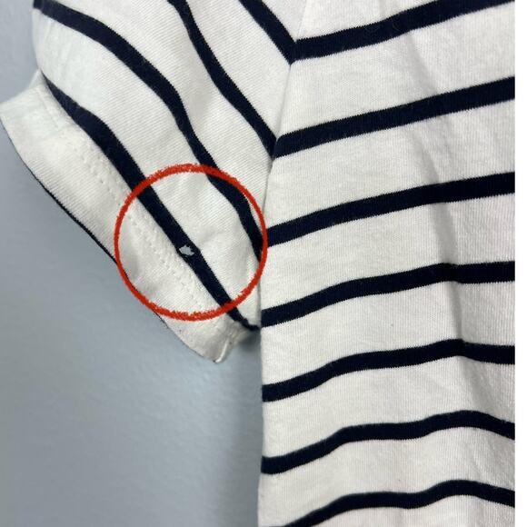 Talbots Women's L T-Shirt Top Striped Sequin Anchor Nautical Coastal Preppy Glam - Picture 4 of 10